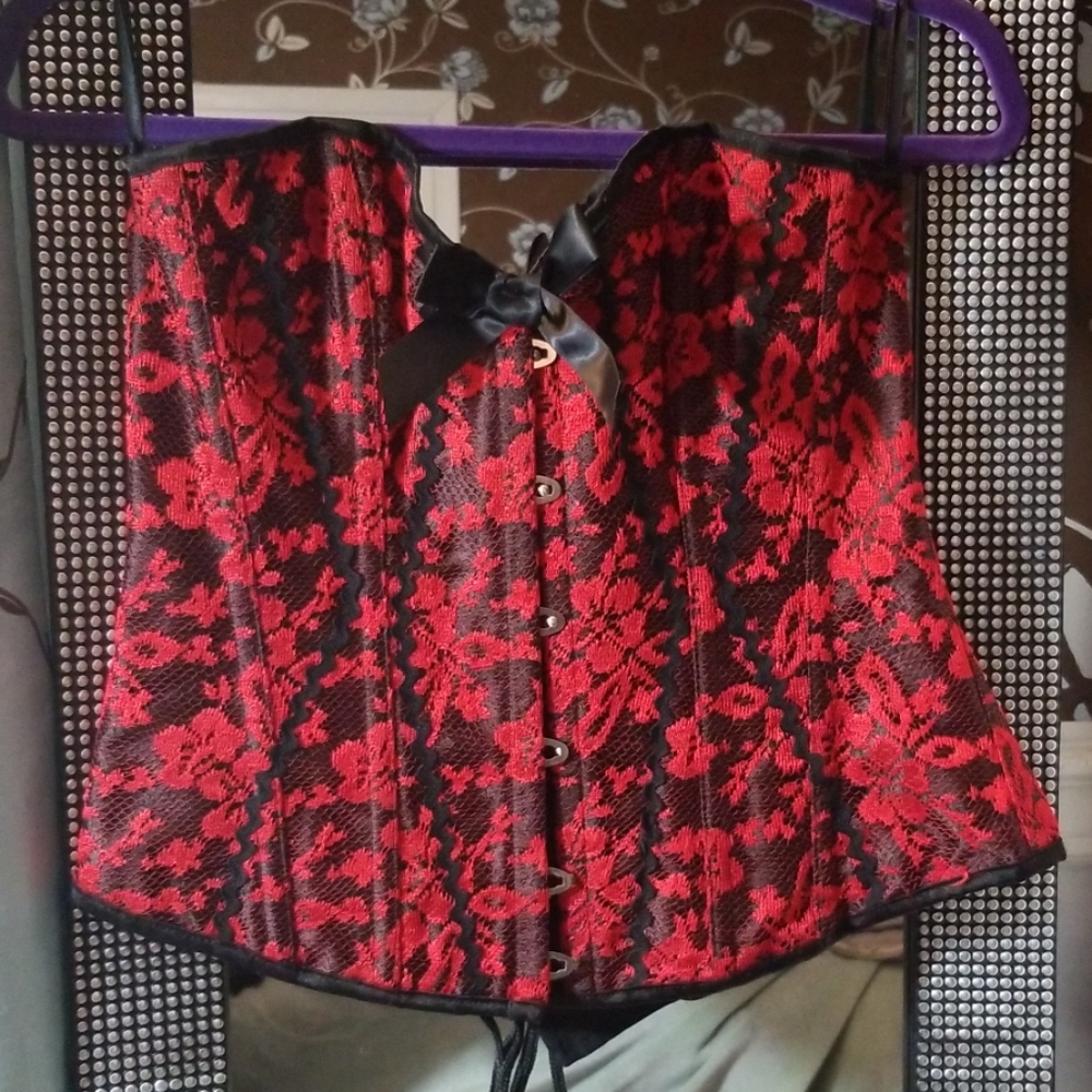 Bedroom Stories Red Lace Fashion Corset